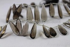 Smokey Faceted Elongated Pear Beads